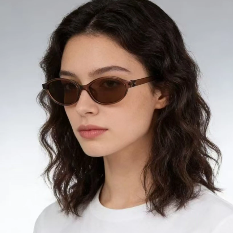 Designer Sunglasses - 작은 타원형 선글라스, 여성용 빈티지 브랜드