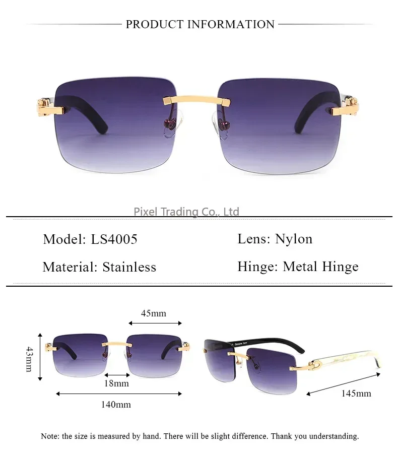 Sunglasses Uv400 - 카터 브랜드의 블랙 & 화이트 버팔로