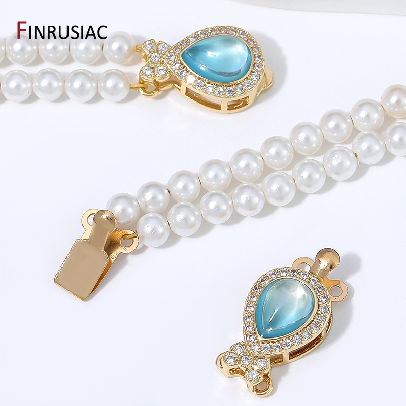 Gold Plated Jewelry - 18K 금도금 황동 배 모양 오팔