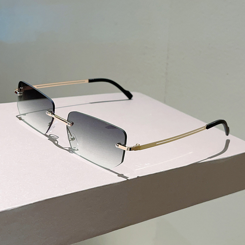 Sunglasses Uv400 - 세련된 디자인의 테가 없는 사각형 선글라스,