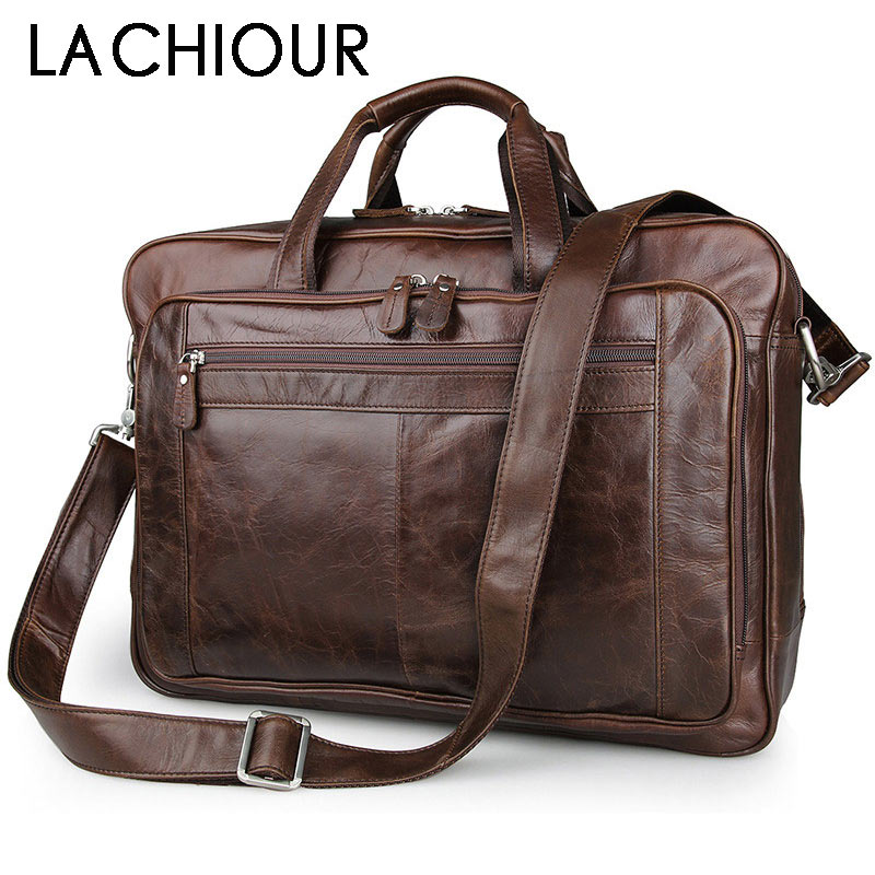 Leather Briefcase - Lachitour-정품 가죽 남성 가방, 빈티지 토트