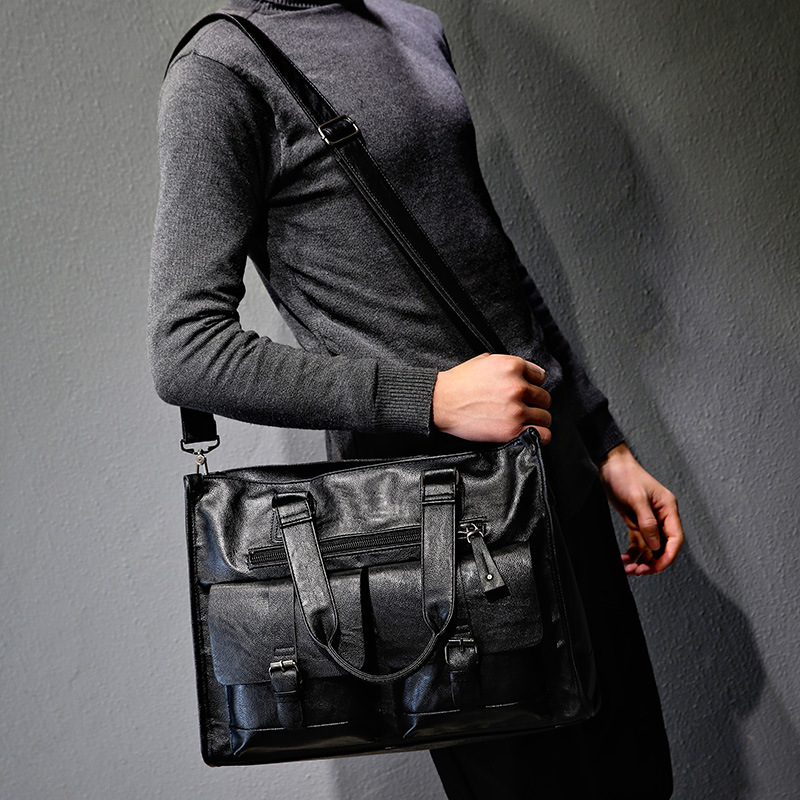 PU 가죽 숄더 서류 가방 빈티지 가방 여행 토트 핸드 - Leather Briefcase 리뷰 및 가격