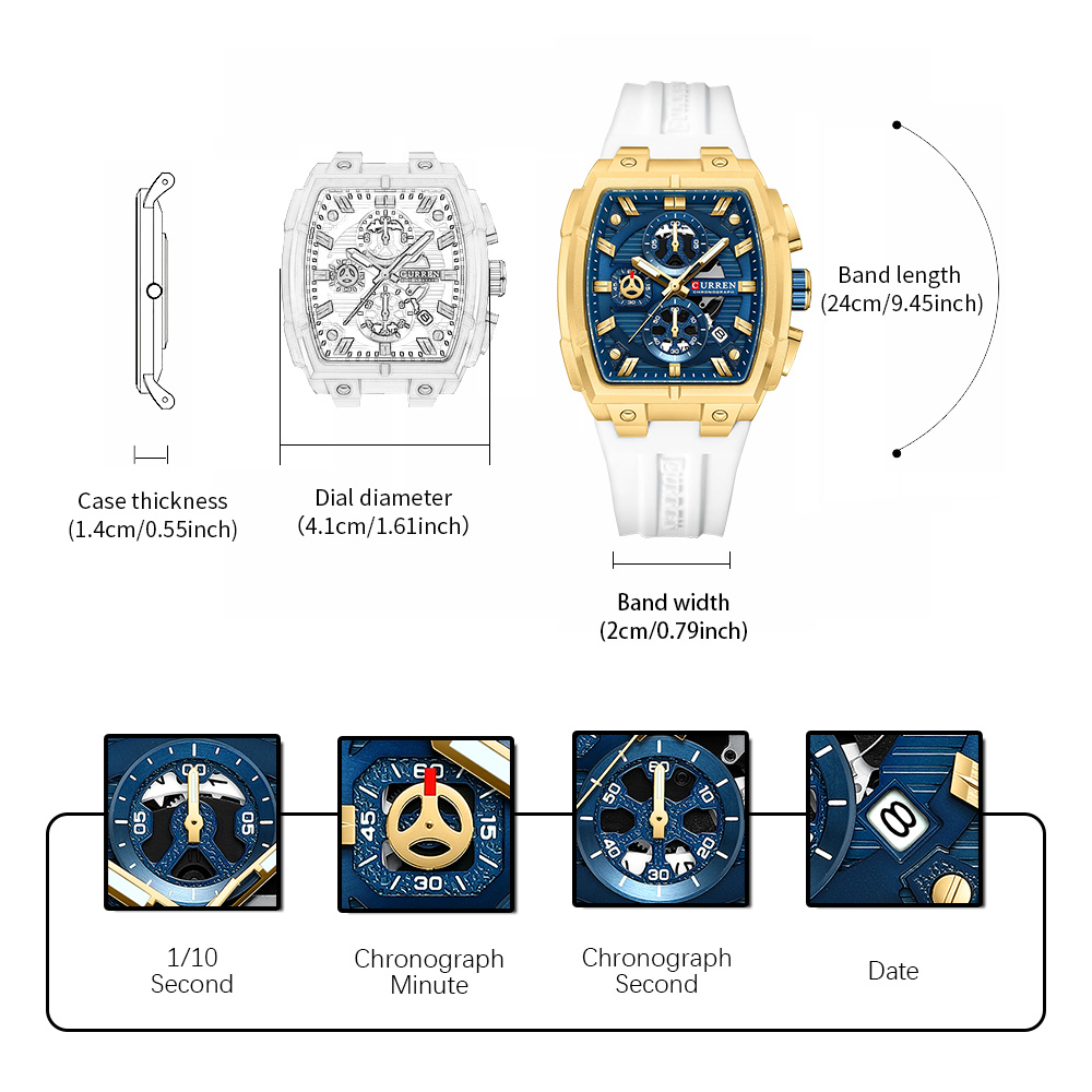 CURREN 남성용 럭셔리 빈티지 시계, 실리콘 스트랩 - Luxury Watch Men 리뷰 및 가격