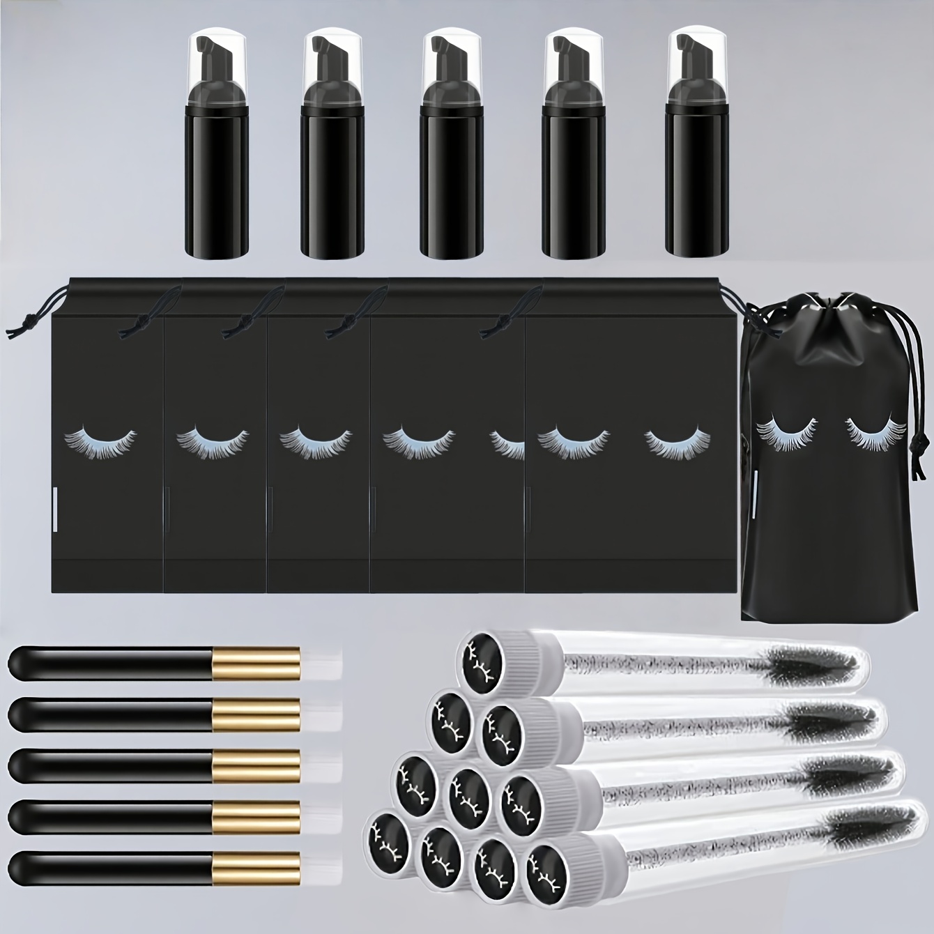 20개 속눈썹 관리 키트 - 5개 폼 펌프 + 5개 디 - Travel Luggage Set 리뷰 및 가격