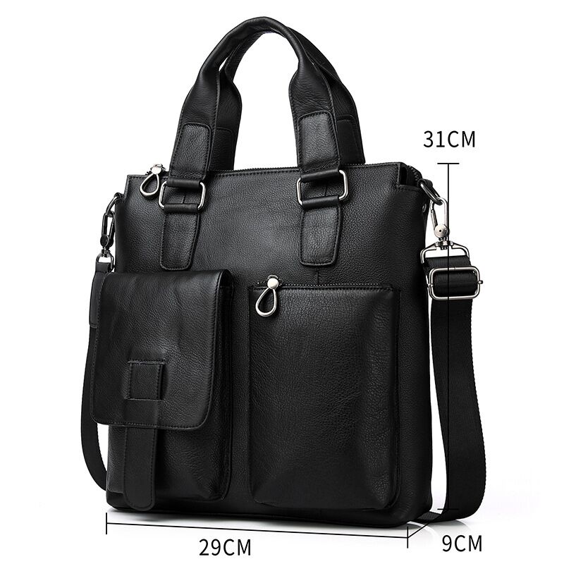 남자 세로 핸드백 남성 정품 가죽 서류 가방 남자 소  - Leather Briefcase 리뷰 및 가격