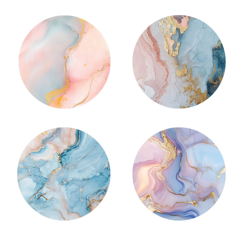 대리석 무늬 프린트 컵받침 4개, 일상 가족 파티 장식 - Marble Coaster Set 리뷰 및 가격