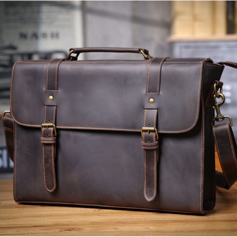 남성용 진짜 가죽 비즈니스 서류 가방, 남성용 숄더 크 - Leather Briefcase 리뷰 및 가격