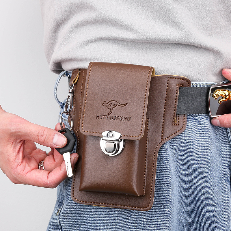 남성 벨트 휴대폰 루프 홀스터 케이스 허리 가방 남성  - Leather Wallet Men 리뷰 및 가격