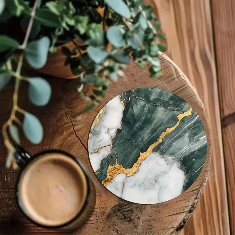 대리석 무늬 프린트 컵받침 4개, 일상 가족 파티 장식 - Marble Coaster Set 리뷰 및 가격