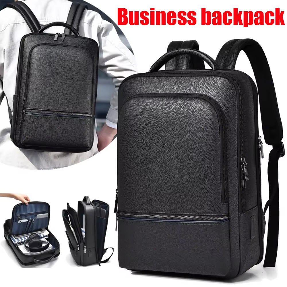 PU 가죽 남성 백팩 USB 충전 패션 서류 가방 사무 - Leather Briefcase 리뷰 및 가격